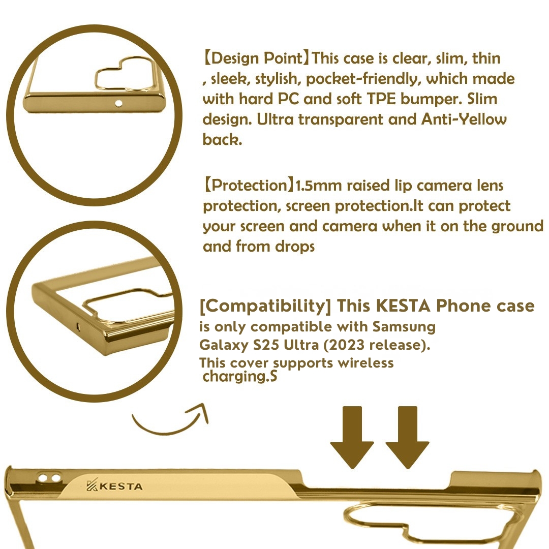 Samsung S25 Ultra Cover - Noble Orange Transparent Case (Screen And Camera Protection)
